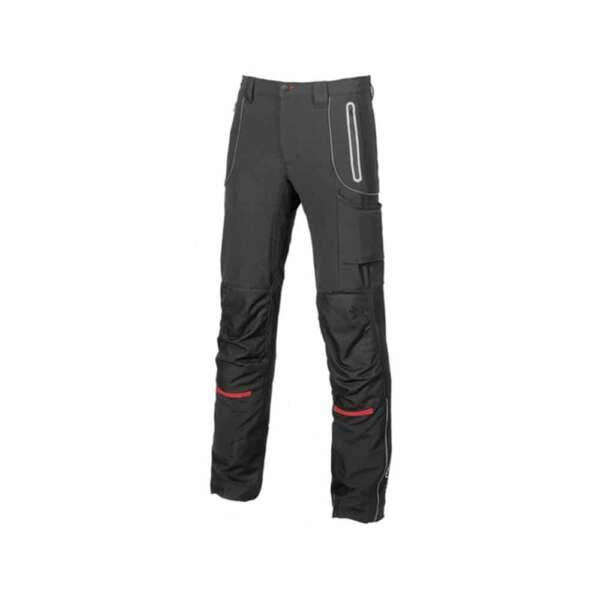 pantaloni biker P-POWER in pelle con zip alla caviglia